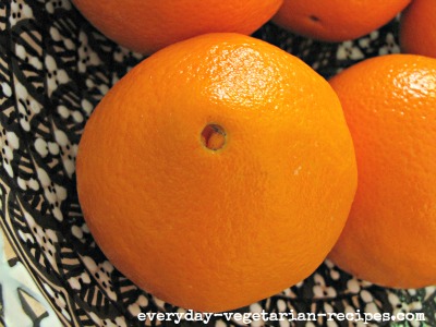 close up of the navel of the fruit